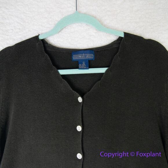 Herman Geist dark‎ green sweater, size L - Picture 2 of 14